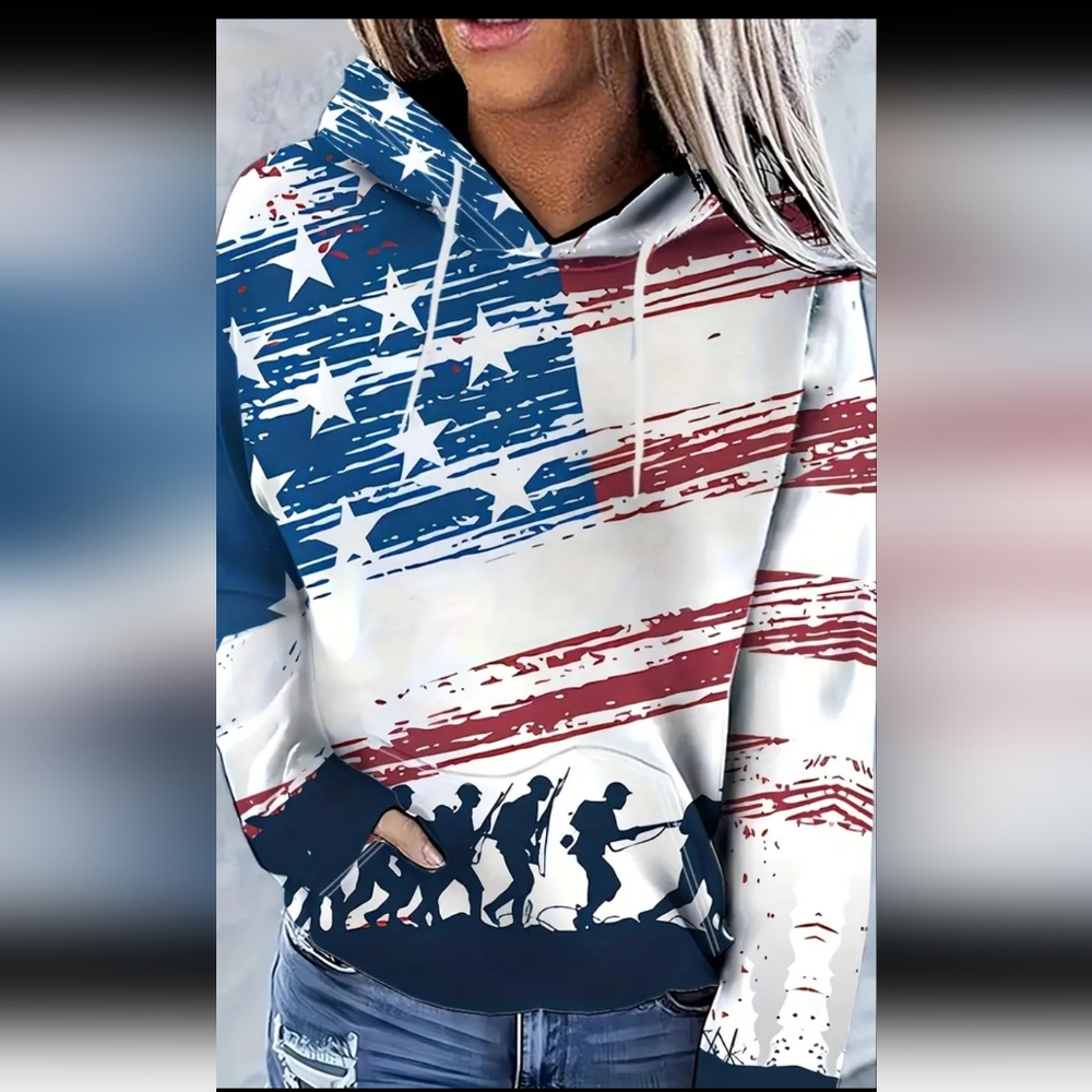 Womans American flag hoodie